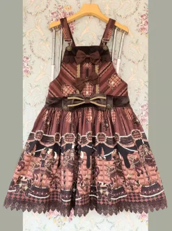 Sweet Lolita Dress Cotton Sleeveless Bows Sweet Jumper Lolita Dress