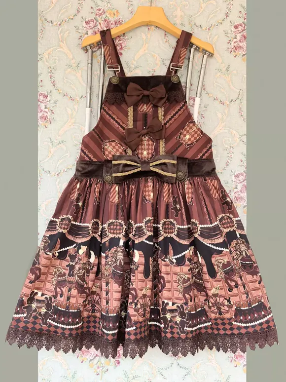 Sweet Lolita Dress Cotton Sleeveless Bows Sweet Jumper Lolita Dress