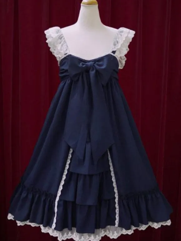 Sweet Lolita Dress JSK Chiffon Turquoise Sleeveless Lolita Jumper Skirt