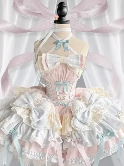 Sweet Lolita Dress JSK Multi-Layered Sleeveless 5-piece Suit