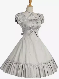 Sweet Lolita Dress OP Burgundy Short Sleeve Lolita One Piece Dress