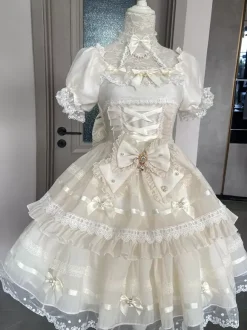 Sweet Lolita Dress Polyester Short Sleeves Sweet Lolita Dress