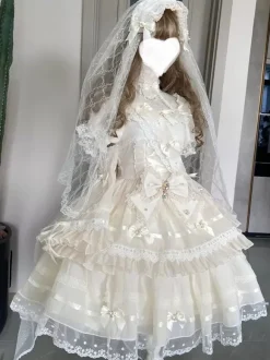 Sweet Lolita Dress Polyester Short Sleeves Sweet Lolita Dress