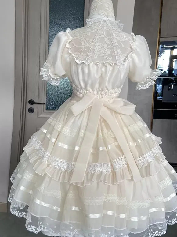 Sweet Lolita Dress Polyester Short Sleeves Sweet Lolita Dress