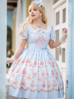 Sweet Lolita Dress Polyester Short Sleeves Dress Lolita Dress