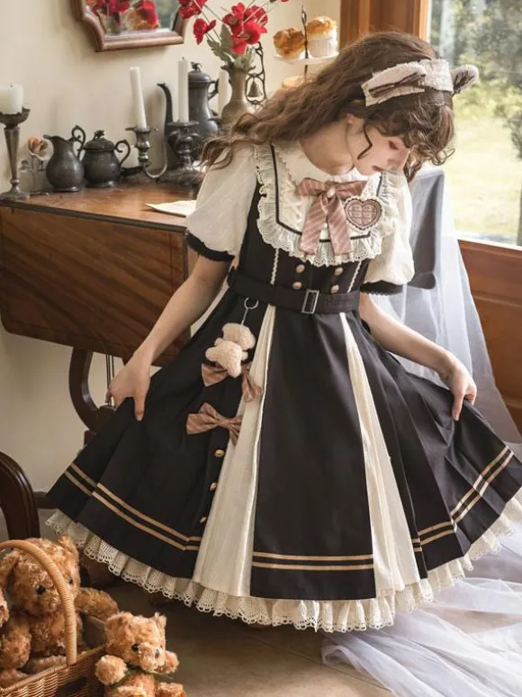 Sweet Lolita Dress Polyester Short Sleeves Dress Lolita Dress