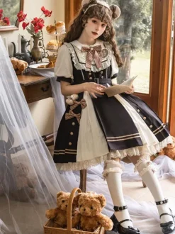 Sweet Lolita Dress Polyester Short Sleeves Dress Lolita Dress