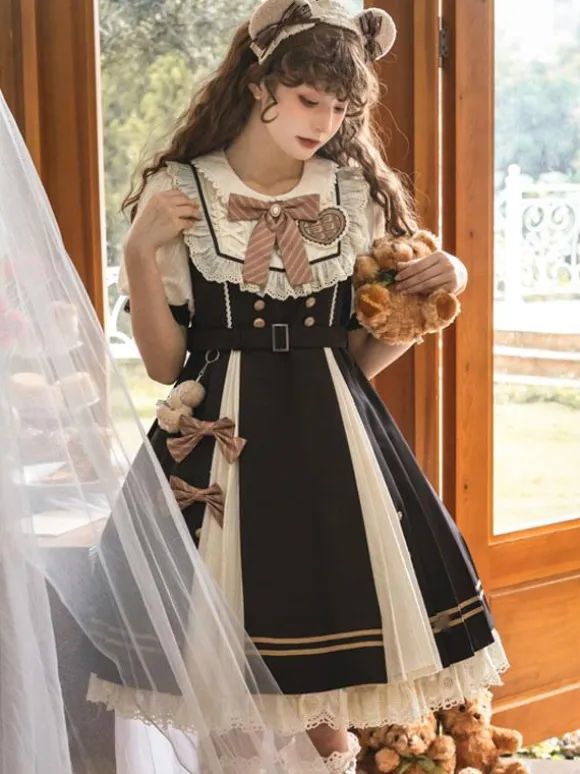 Sweet Lolita Dress Polyester Short Sleeves Dress Lolita Dress