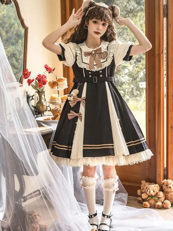 Sweet Lolita Dress Polyester Short Sleeves Dress Lolita Dress