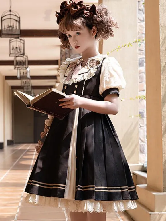 Sweet Lolita Dress Polyester Short Sleeves Dress Lolita Dress
