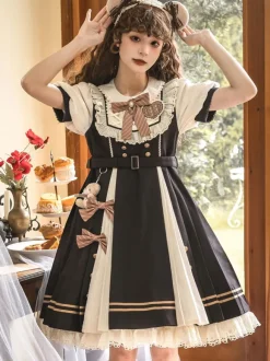 Sweet Lolita Dress Polyester Short Sleeves Dress Lolita Dress