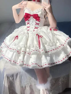 Sweet Lolita Dress Polyester Sleeveless Sweet Jumper Lolita Dress