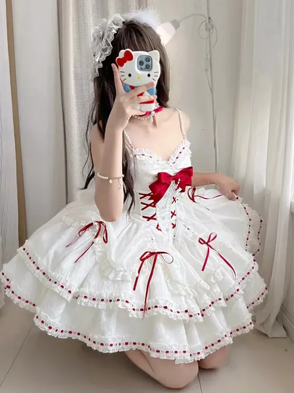 Sweet Lolita Dress Polyester Sleeveless Sweet Jumper Lolita Dress