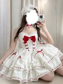 Sweet Lolita Dress Polyester Sleeveless Sweet Jumper Lolita Dress