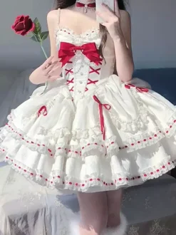 Sweet Lolita Dress Polyester Sleeveless Sweet Jumper Lolita Dress