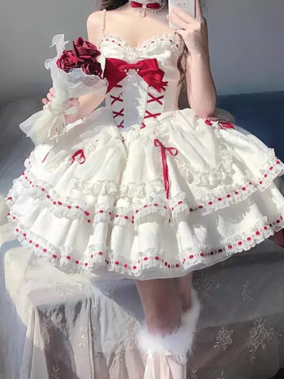Sweet Lolita Dress Polyester Sleeveless Sweet Jumper Lolita Dress
