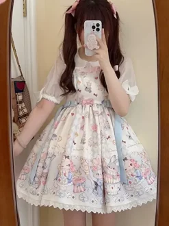 Sweet Lolita Dress Polyester Sleeveless Sweet Jumper Lolita Dress