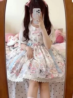 Sweet Lolita Dress Polyester Sleeveless Sweet Jumper Lolita Dress