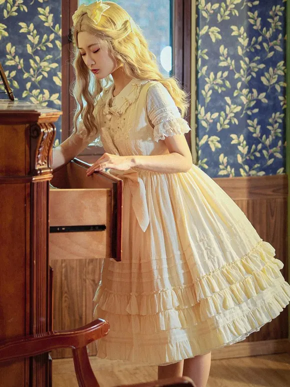 Sweet Lolita Dress Polyester Sleeveless Jumper Dress
