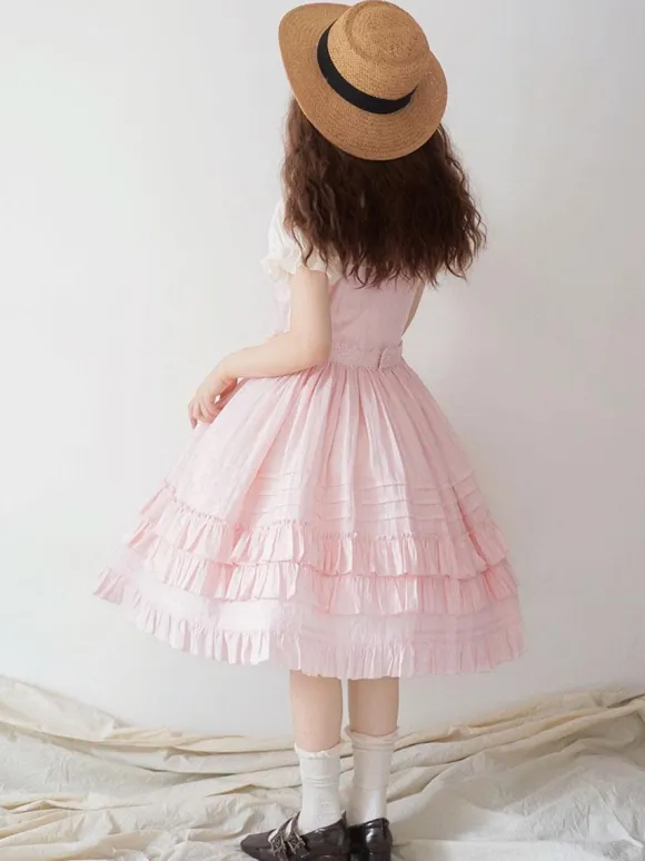 Sweet Lolita Dress Polyester Sleeveless Jumper Dress