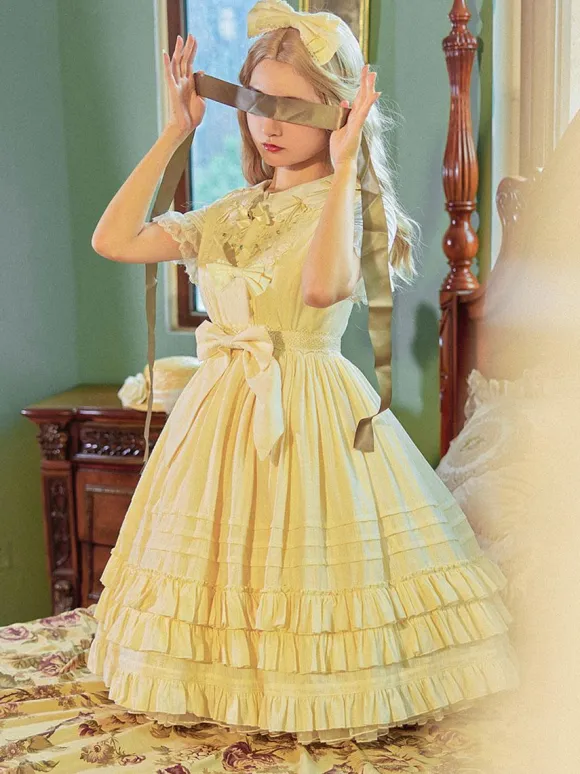 Sweet Lolita Dress Polyester Sleeveless Jumper Dress