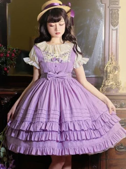 Sweet Lolita Dress Polyester Sleeveless Jumper Dress