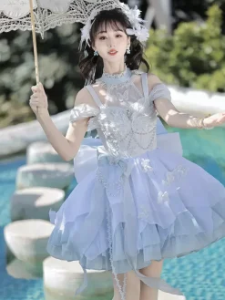 Sweet Lolita Dress Polyester Sleeveless Dress Lolita Dress