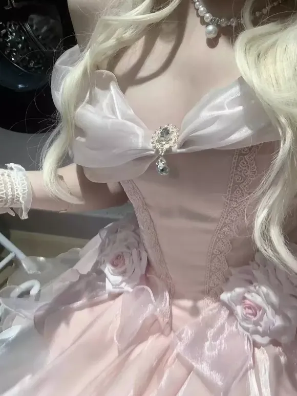 Sweet Lolita Dress Polyester Sleeveless Sweet Dress Hime Tea Party Lolita Dress