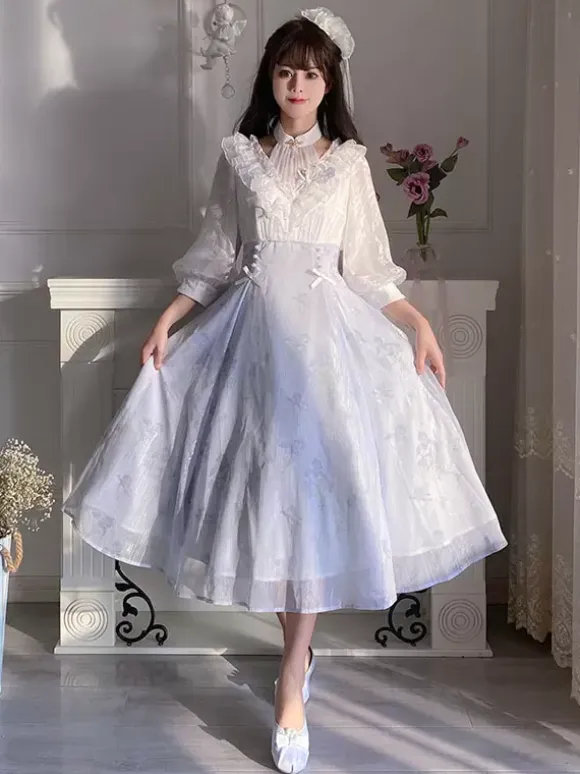 Sweet Lolita Dress Polyester 3/4 Length Sleeves Dress Sweet Lolita Dress