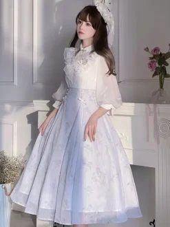 Sweet Lolita Dress Polyester 3/4 Length Sleeves Dress Sweet Lolita Dress