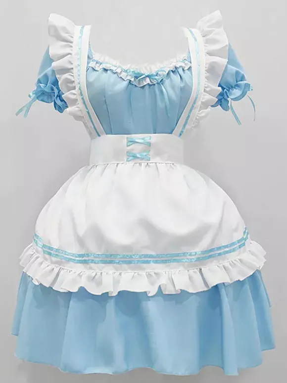 Sweet Lolita Dress Polyester Short Sleeves Dress