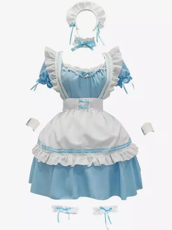 Sweet Lolita Dress Polyester Short Sleeves Dress
