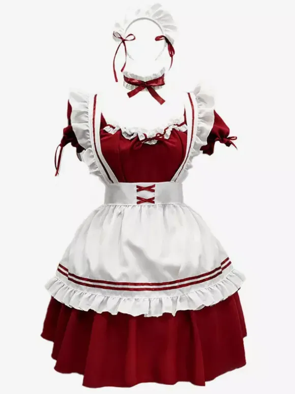 Sweet Lolita Dress Polyester Short Sleeves Dress