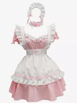 Sweet Lolita Dress Polyester Short Sleeves Dress