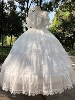 Sweet Lolita Dress Polyester Short Sleeves Lolita Dress