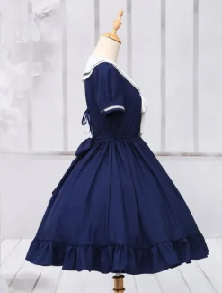 Sweet Lolita Dress Sailor Style Girl Asibuto Penta OP Lolita One Piece Dress
