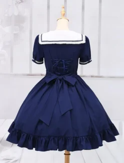 Sweet Lolita Dress Sailor Style Girl Asibuto Penta OP Lolita One Piece Dress