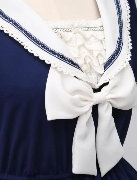Sweet Lolita Dress Sailor Style Girl Asibuto Penta OP Lolita One Piece Dress