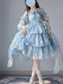 Sweet Lolita Dress Short Sleeves Sweet Fairytale Lolita Dress