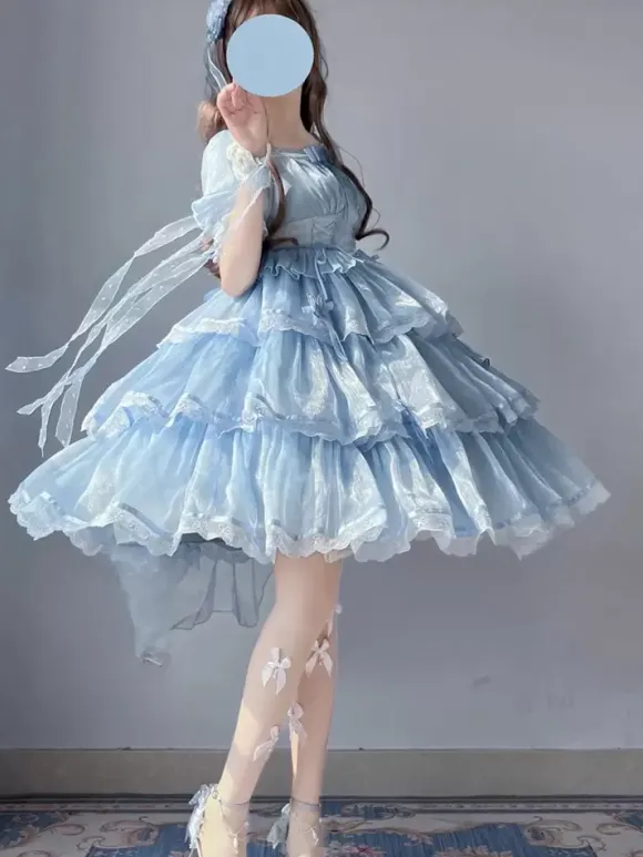 Sweet Lolita Dress Short Sleeves Sweet Fairytale Lolita Dress