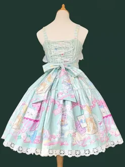 Sweet Lolita Dress Sleeveless Bows Jumper Sweet Fairytale Yellow Dress