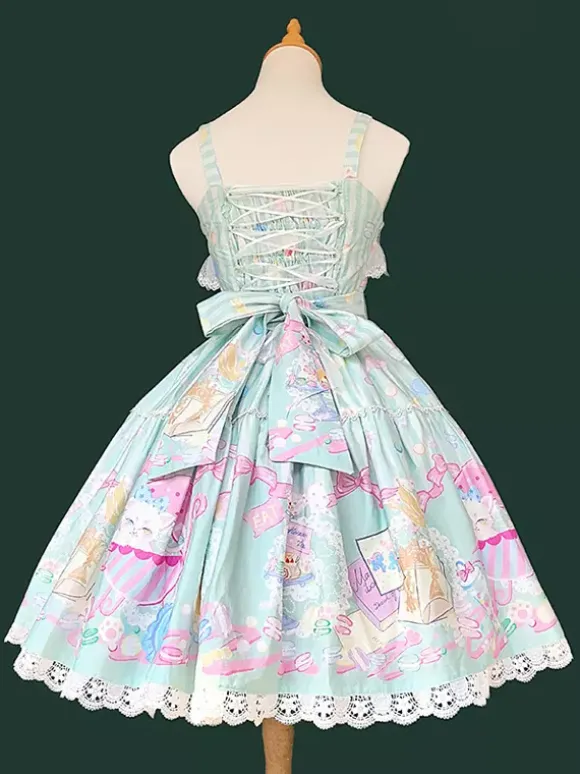 Sweet Lolita Dress Sleeveless Bows Jumper Sweet Fairytale Yellow Dress