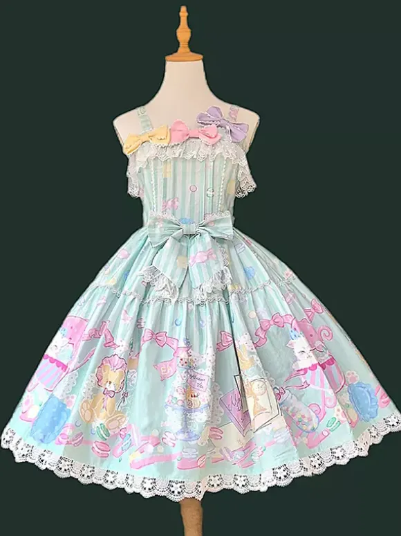 Sweet Lolita Dress Sleeveless Bows Jumper Sweet Fairytale Yellow Dress