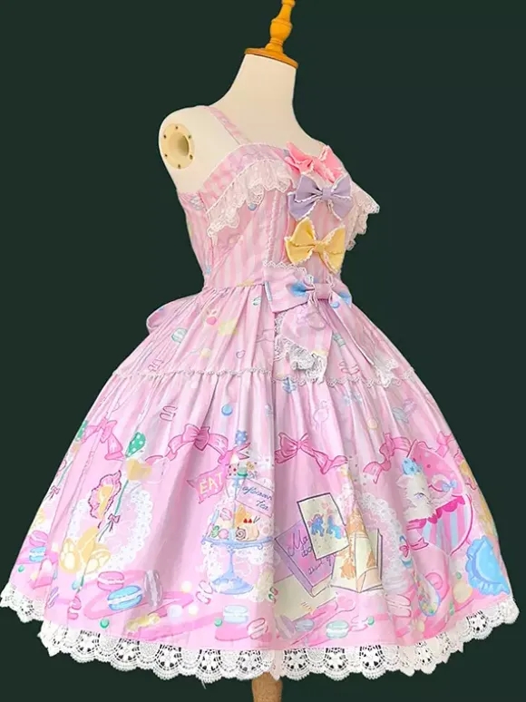 Sweet Lolita Dress Sleeveless Bows Jumper Sweet Fairytale Yellow Dress