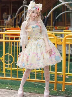 Sweet Lolita Dress Sleeveless Bows Jumper Sweet Fairytale Yellow Dress