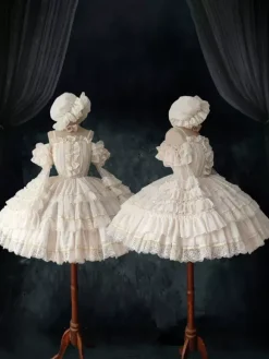 Sweet Lolita Dress Wedding JSK Polyester Short Sleeves Sweet Ballet Lolita Dress