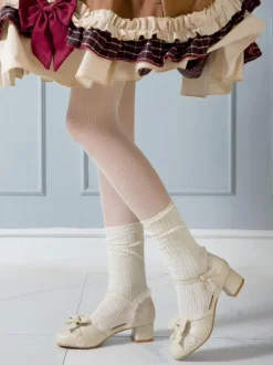 Sweet Lolita Footwear Bows Leather Chunky Heel Lolita Pumps