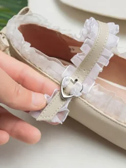 Sweet Lolita Footwear Bows Lace Round Toe Leather Lolita Pumps