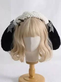 Sweet Lolita Hat Ecru White Bows Accessory Polyester Lolita Accessories