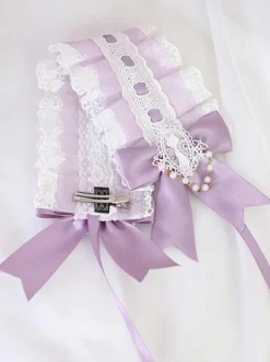Sweet Lolita Headdress Blue Lace Bows Lace Headband Headwear Lolita Hair Accessories